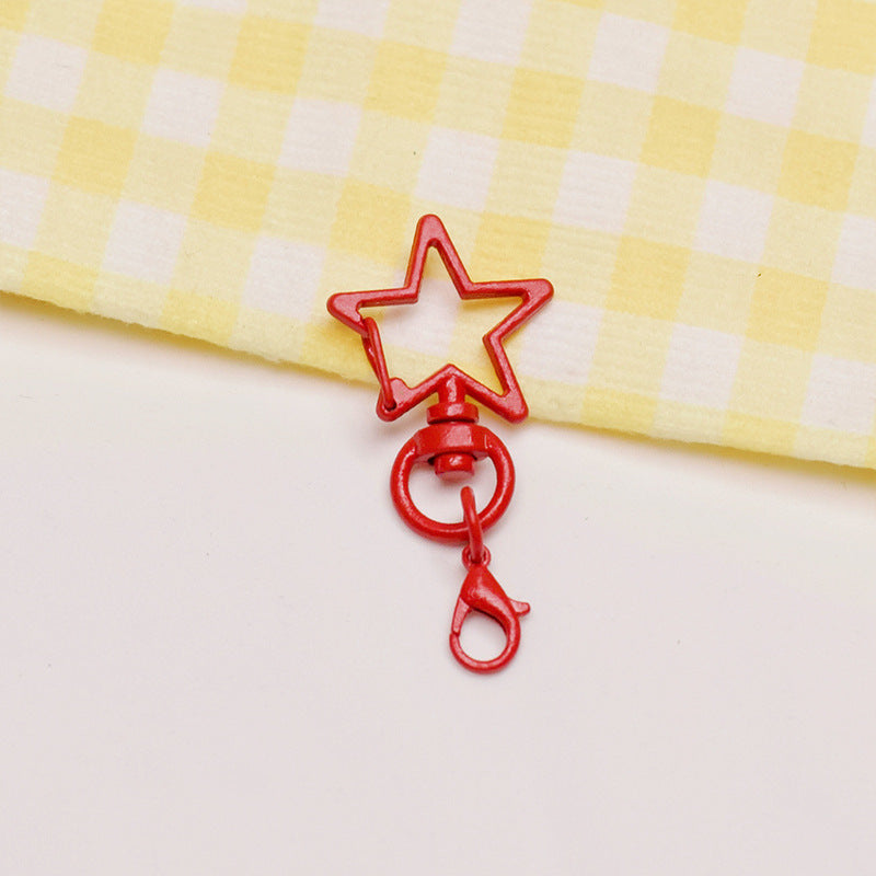 Zinc Alloy Star Keychain Buckles with Mini Lobster Clasps 5cm 20pcs 9