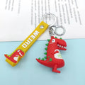 PVC Dinosaur Keychain Colorful Cartoon Dino Design 6