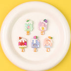 Playful Fruit Popsicle Resin Beads Glossy Pastel Colors 10pcs 4