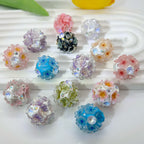 Floral Bubblegum Beads 20mm Shimmer Five Petal Flower Cluster 10pcs 2
