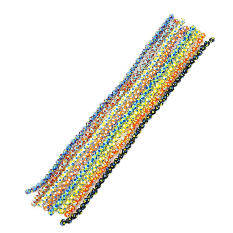 Lampwork Glass Beads Round 10mm Bright Polka Dotted Enamel 40pcs 3