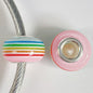 Acrylic Round Spacer Beads 14mm Rainbow Stripe Large Hole 50pcs 14