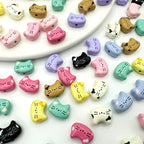 Kitten Metal Beads 12mm Baking Painted Colorful 10pcs 2