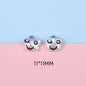 Hand Painted Cartoon Pattern Pearlized Acrylic Beads ABS Plastic 10pcs 11