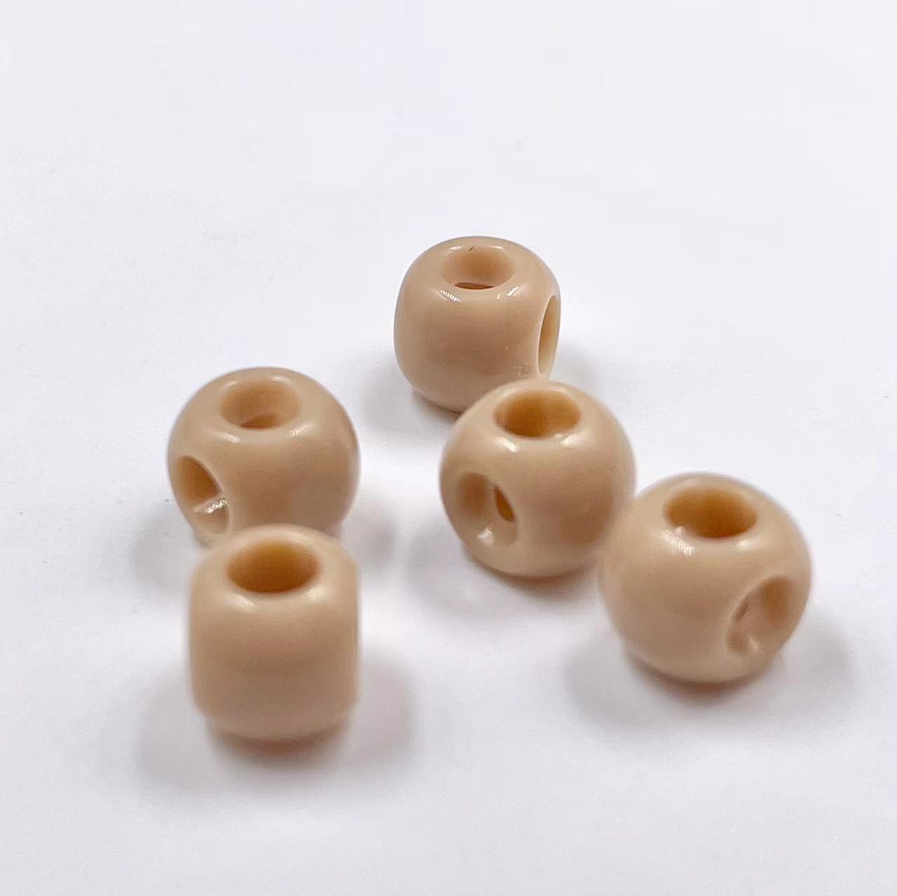 Colored Four-Hole Acrylic Beads Large Hole Chunky Mixed Finishes 100pcs 7