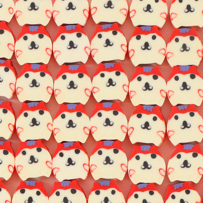 Animal Flat Clay Beads 9mm Cheerful Puppy Pattern Polymer 100pcs 10