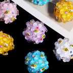 Embellished Bubblegum Beads 18mm Bee and Flower Design 10pcs 4