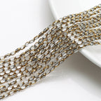Electroplated Frosted Glass Beads 4mm x 6mm Metallic Edged 96pcs 6