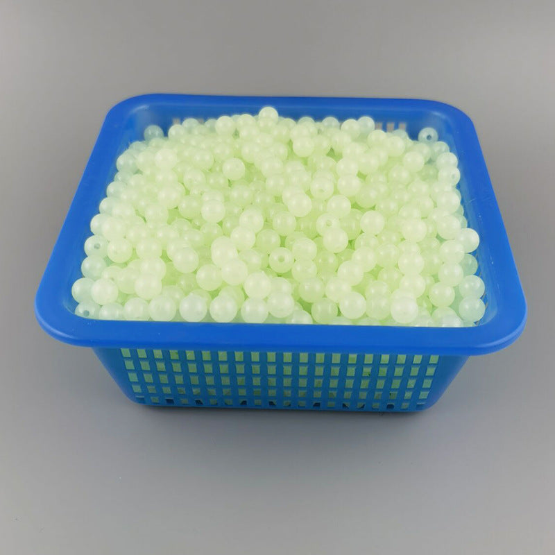Glow Round Acrylic Beads 6-8mm Luminescent Pale Glow 100pcs