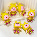 Silicone 3D Focal Beads Cartoon Bee Loop Design 20pcs 3