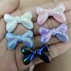 Glow Bow Acrylic Beads 23x35mm Plated Colorful 100pcs