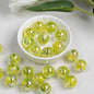 Shimmer Floral Resin Beads 16mm Round Multicolor 10pcs 9