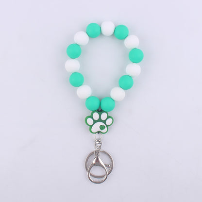Silicone Dog Claw Bead Wristlet Keychain Pet Lover Charm 12