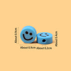 Smiley Face Flat Clay Beads 9mm Colorful Multicolor 100pcs 2