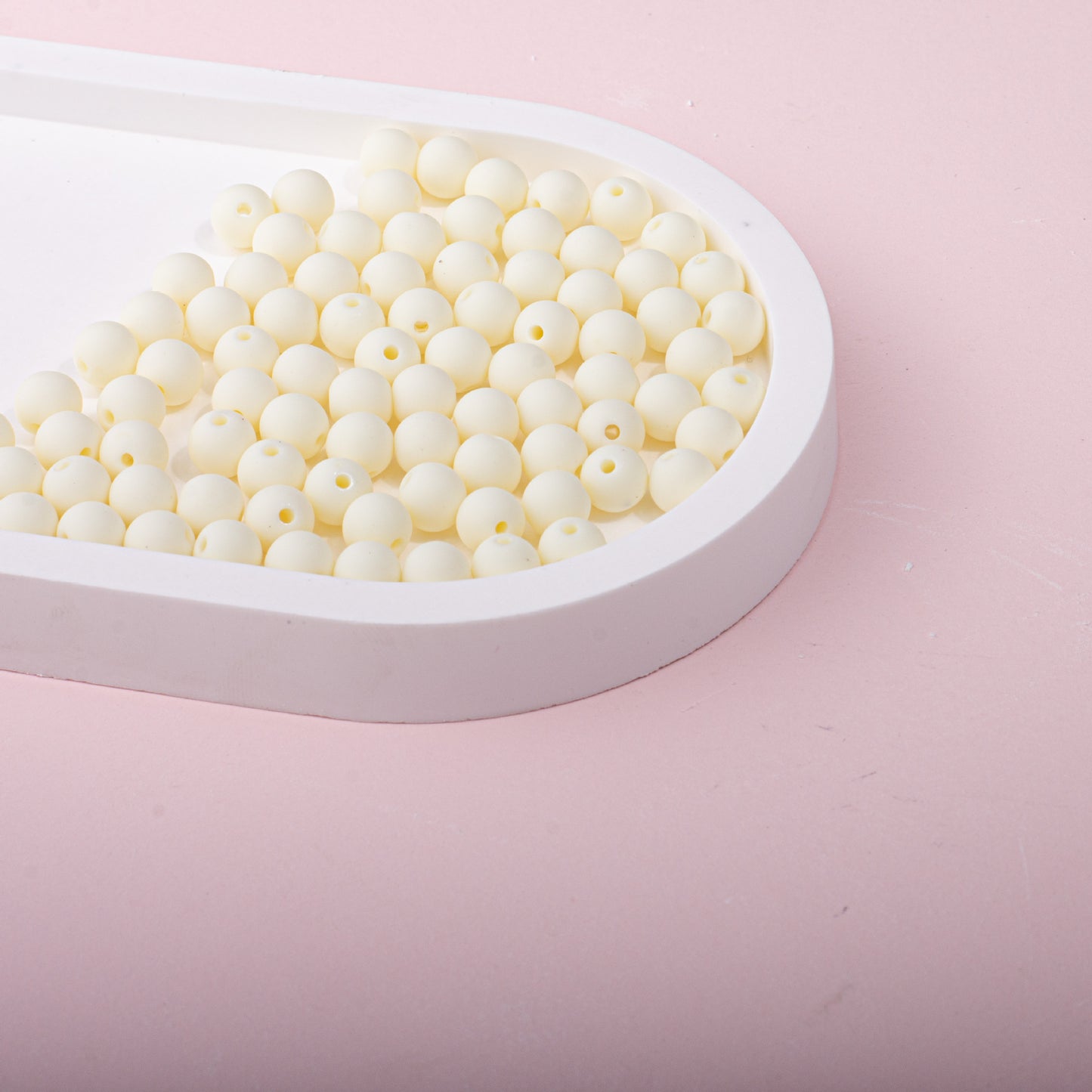 Solid Color Rubberized Round Acrylic Beads 8mm 8