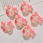 3D Enamel Character Resin Beads Glossy Pastel 2pcs 5