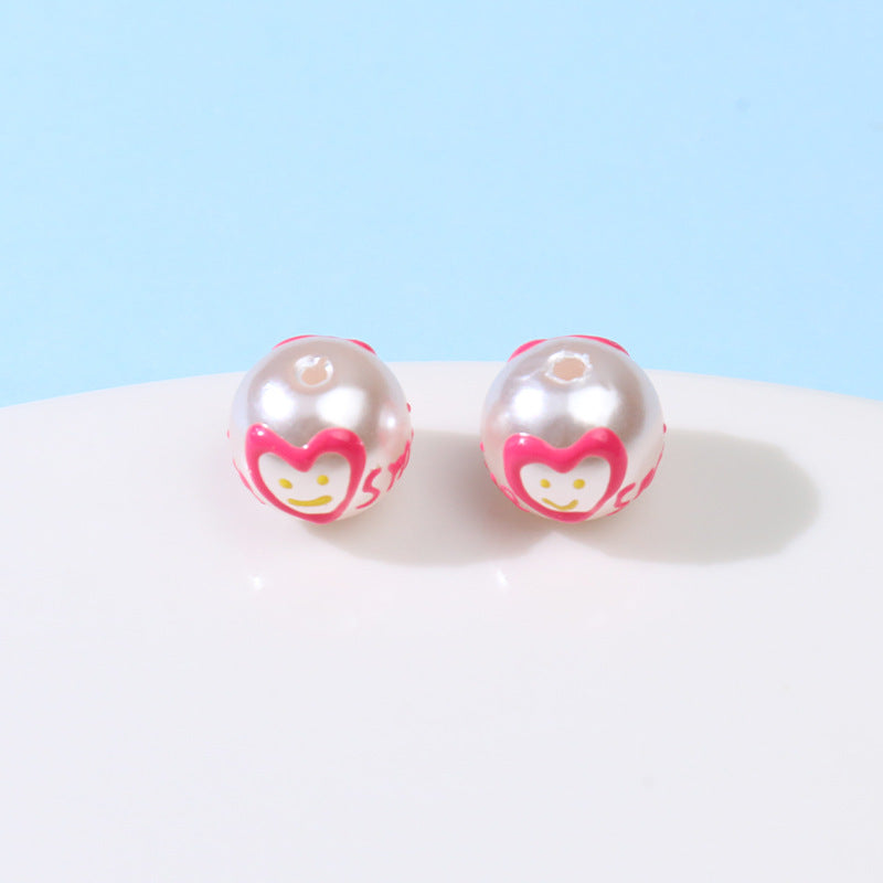 Hand Painted Acrylic Beads 12mm Enamel Cartoon Motifs 10pcs 12
