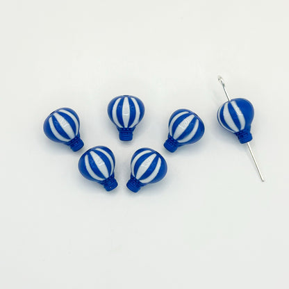 Hot Air Balloon Metal Beads 12mm Painted Alloy 10pcs 14