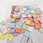 UV Plating Toast Baby Acrylic Flat Beads 24mm Colorful 50pcs 2