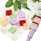 Acrylic Square Spacer Beads 20mm Rubberized Bubble Texture 50pcs