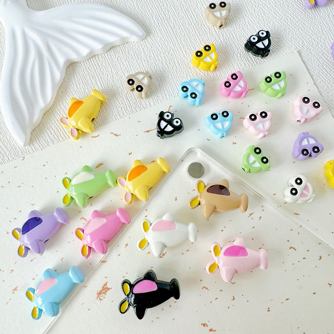 Car and Plane Metal Beads 8mm 16mm Baking Painted Alloy 20pcs 2