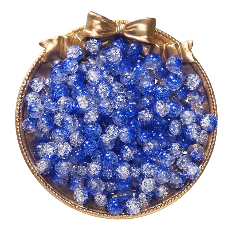 Ice-Cracked Round Glass Beads 8mm Vibrant Vintage Colors 50pcs 11