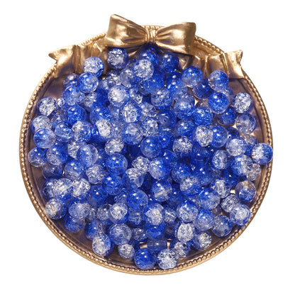 Ice-Cracked Round Glass Beads 8mm Vibrant Vintage Colors 50pcs 11