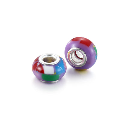 Imitation Lampwork Chunky Resin Beads 14mm Multicolor 100pcs 3