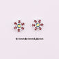Snowflake Metal Beads 15mm Baking Painted Color Glitter 10pcs 9