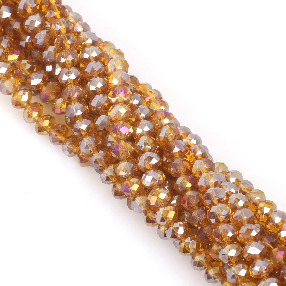 Glass Faceted Spacer Beads 8mm Iridescent Plating 6