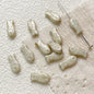 Vintage Gilded Fish Lampwork Glass Beads 7x15mm Pastel Metallic Speckled 10pcs 8