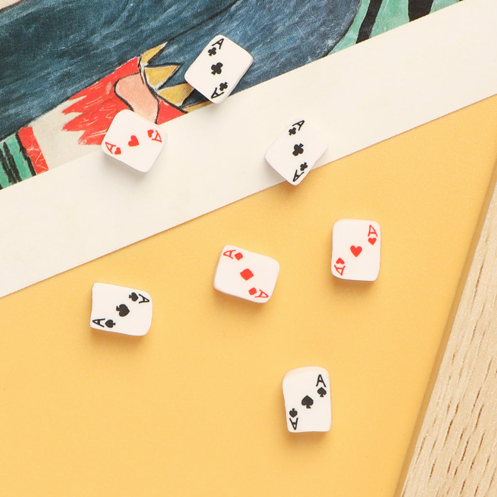 Flat Clay Beads 10mm Playing Cards Polymer Mixed 100pcs 4