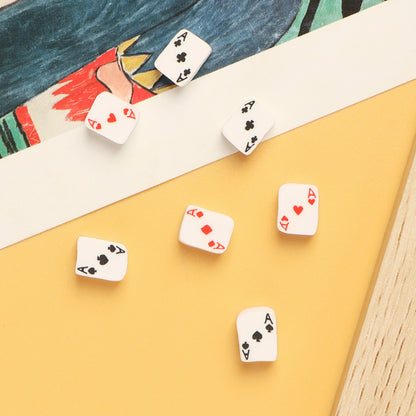 Flat Clay Beads 10mm Playing Cards Polymer Mixed 100pcs 4