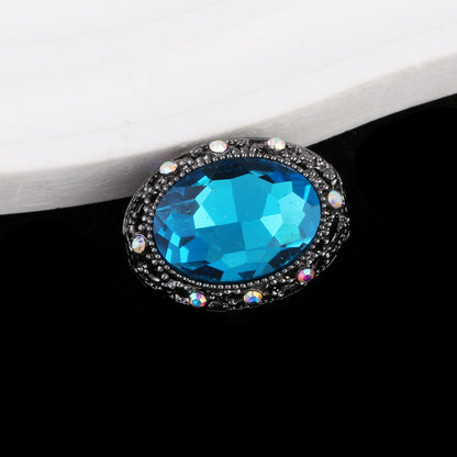 Double-Sided Heart Rhinestone Beads 24mm Vintage Alloy 10pcs 14