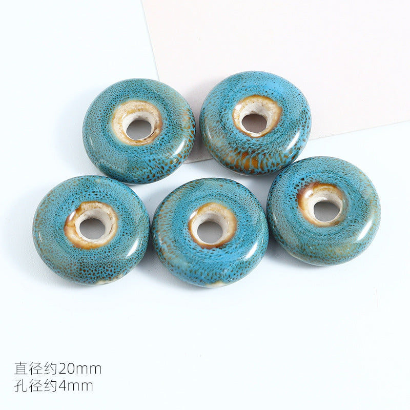 Ceramic Round Spacer Beads 20mm Antique Fambe Glaze 20pcs 7