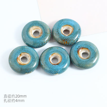 Ceramic Round Spacer Beads 20mm Antique Fambe Glaze 20pcs 7