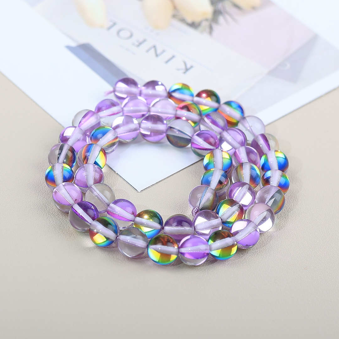 Mermaid Round Glass Beads 6mm Matte Pastel Jewel Tones 40pcs 19
