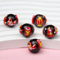 Hand Painted Acrylic Beads 16mm New Year Dog Faces 10pcs 7