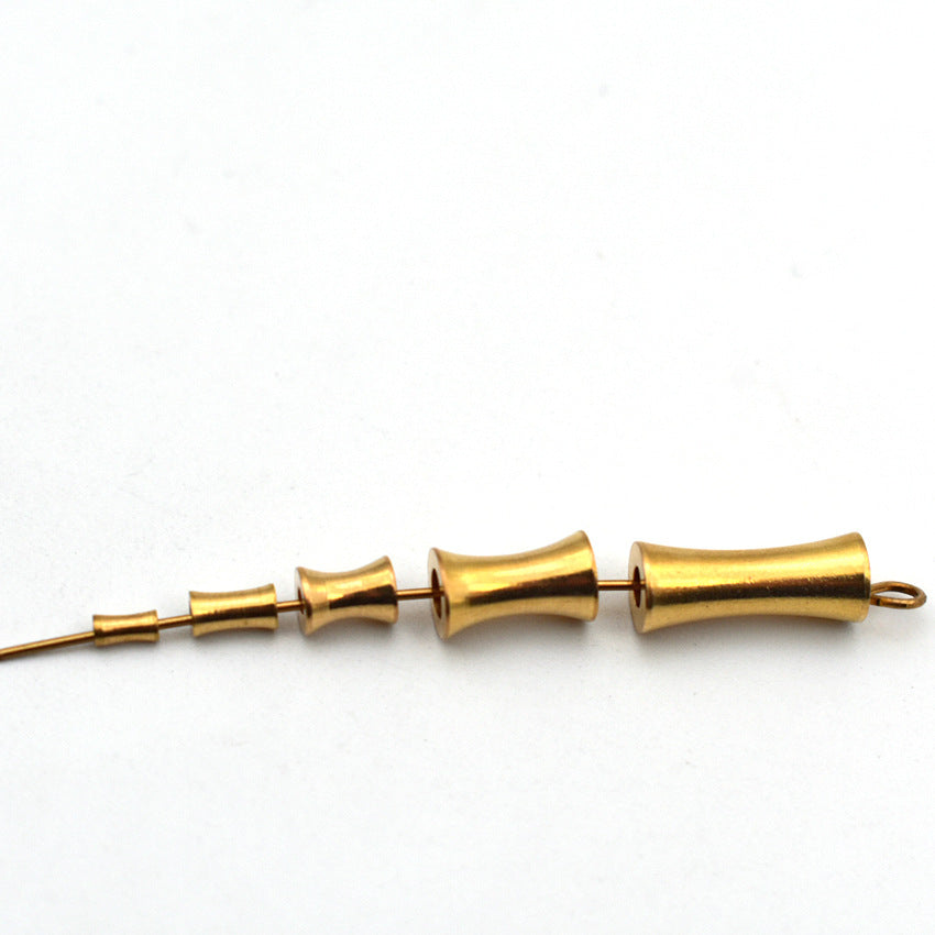 Brass Bamboo Tube Metal Beads 2-6mm Smooth Polished 100pcs 3