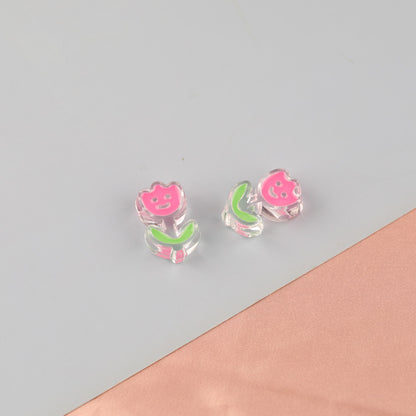 Transparent Enamel Lollipop Series Acrylic Beads 20-30mm Playful Mixed 20pcs 34