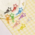 Zinc Alloy Star Keychain Buckles with Mini Lobster Clasps 5cm 20pcs 2
