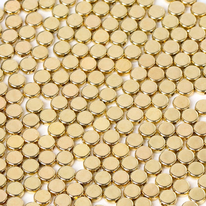 Smooth Flat Round CCB Plastic Acrylic Beads 6mm Metallic Gold 200pcs 6