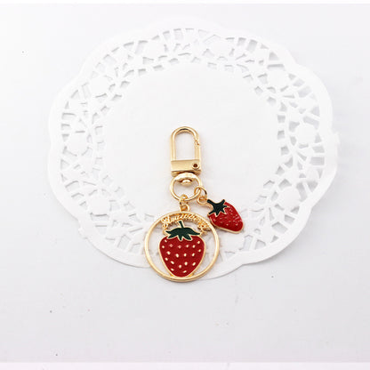 Alloy Avocado Orange Fruit Keychain Metal Colorful Glossy Finish 8