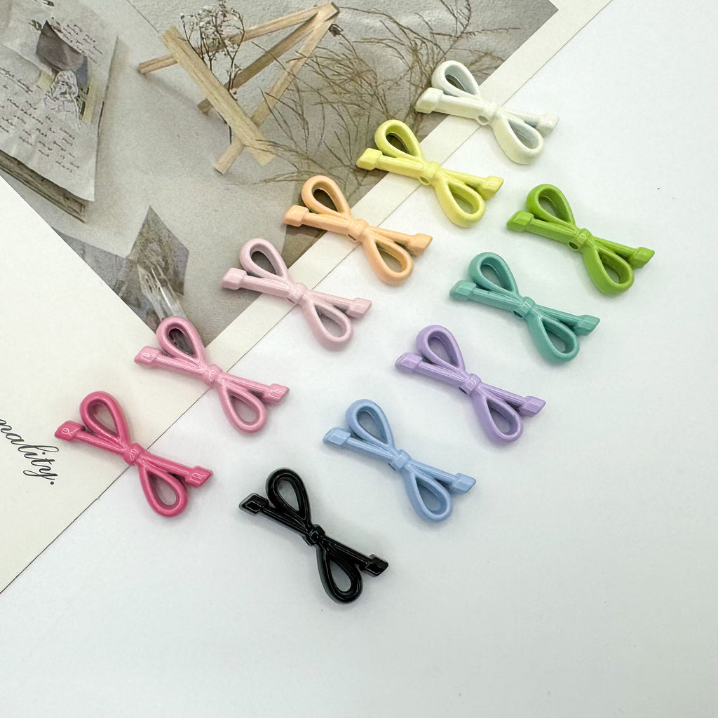 Eight Character Shaped Bow Tie Metal Beads 10*22mm Baking Painted 10pcs 2