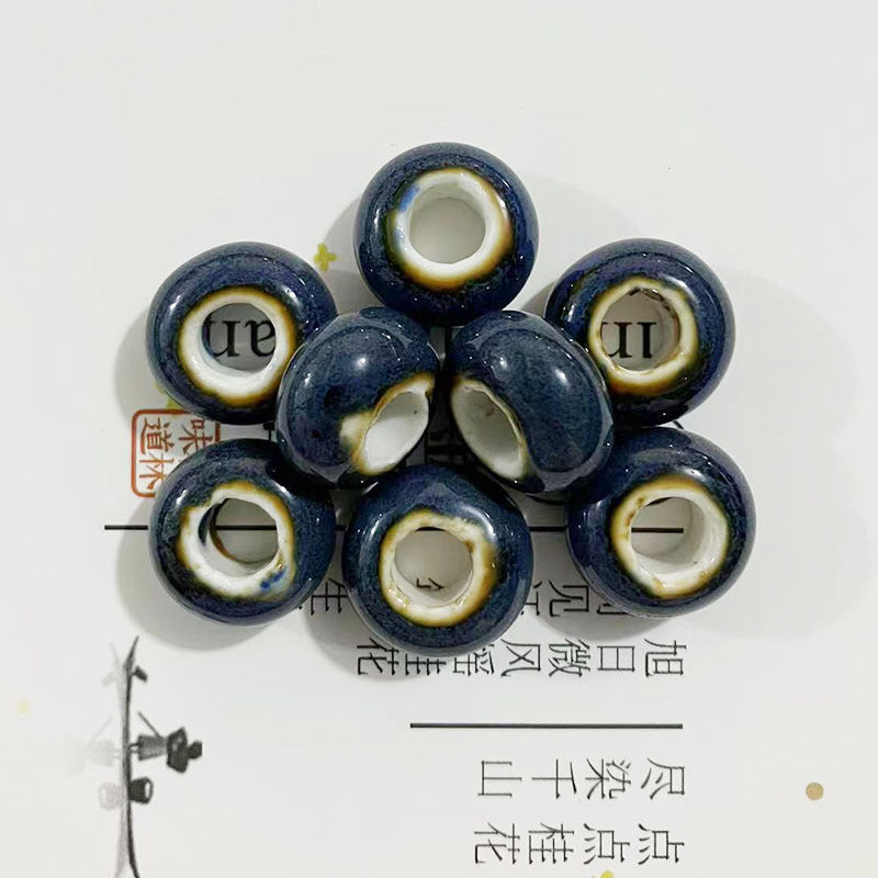 Ceramic Spacer Beads 15mm Fambe Glaze Large Hole 20pcs 13