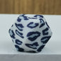 14mm Hexagon Silicone Beads Printed Camouflage Leopard Design 50pcs