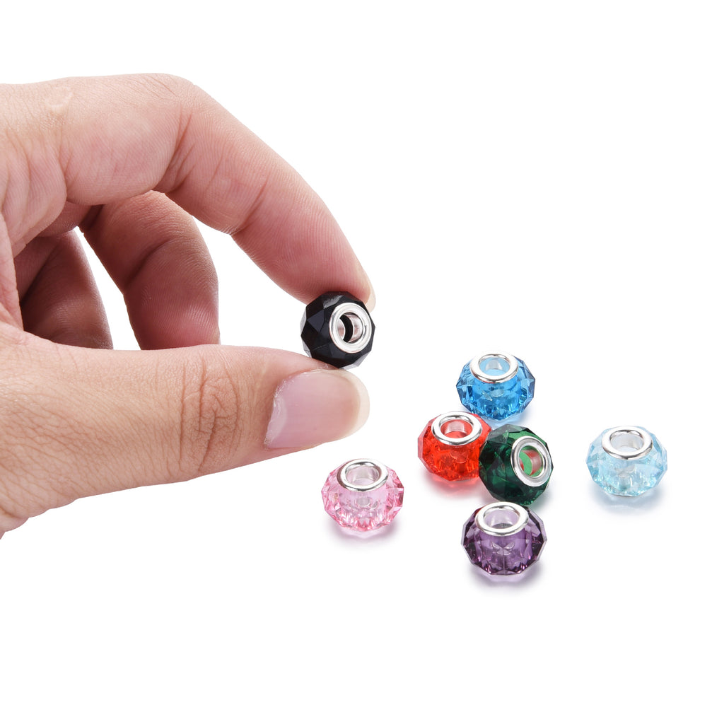Acrylic Spacer Beads 14mm Imitation Crystal Large Hole 30pcs 3