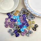 Leopard Print Bow Acrylic Beads 20mm Colorful Mixed 50pcs 3
