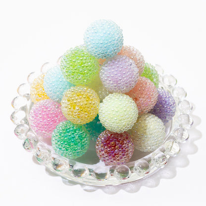 Opaque Bubblegum Beads 15-19mm Macaron Textured Raised Dots 10pcs 5