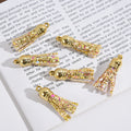 Glitter Mini PU Leather Tassels with Gold Caps 36mm 50pcs 5